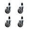 Service Caster 4'' SS Thermoplastic Rubber Wheel Swivel 1-1/2'' Expanding Stem Caster Set, 4PK SCC-SSEX20S414-TPRB-112-4 - alternate 1